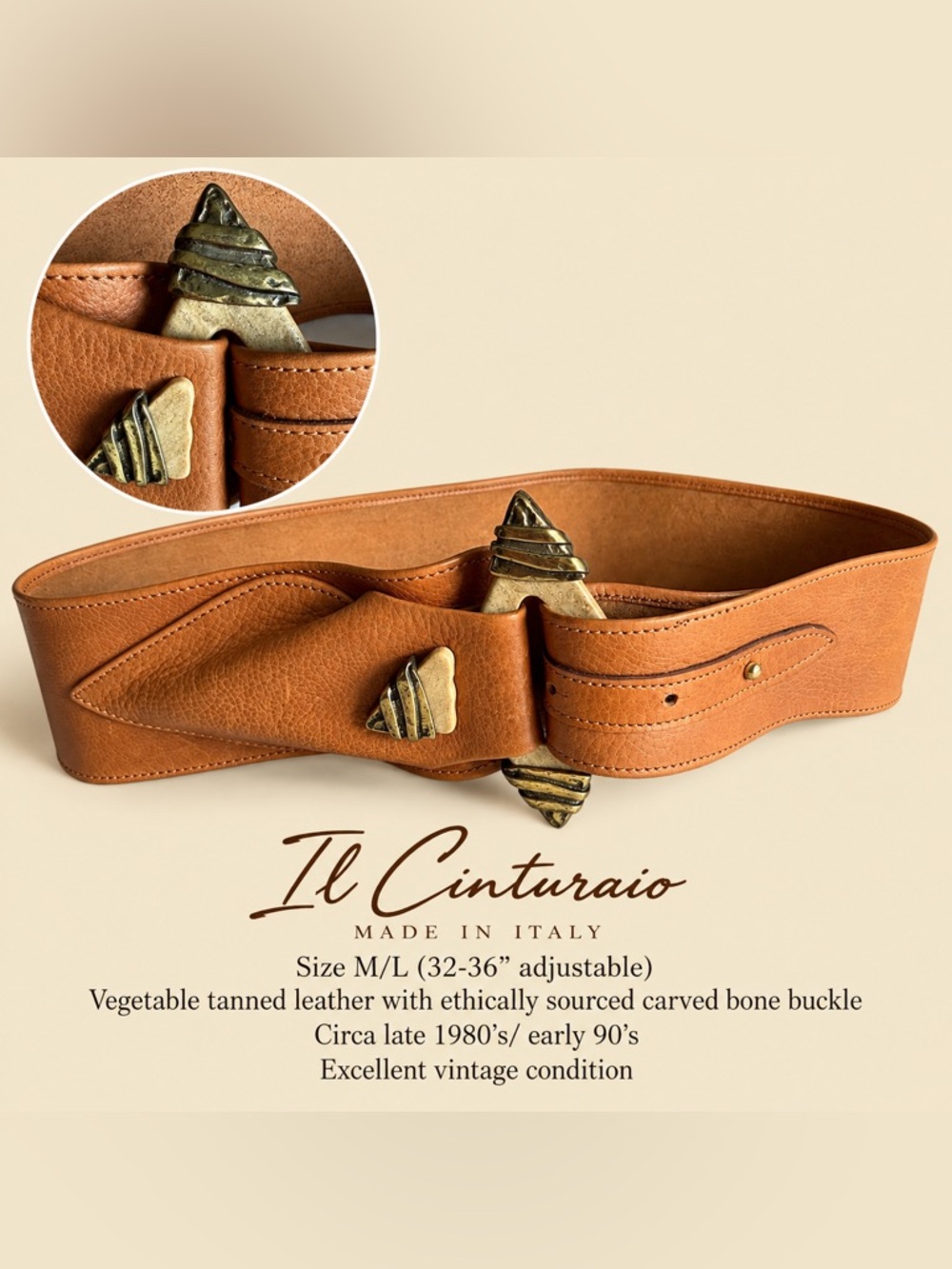 Il Cinturaio Vintage Leather Belt – Made in Italy - Rare find